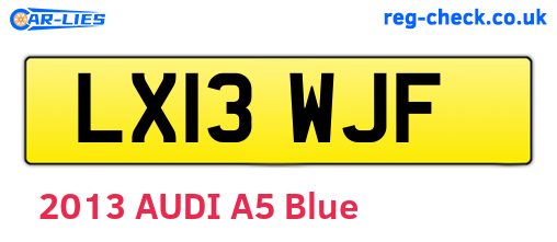 LX13WJF are the vehicle registration plates.