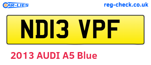 ND13VPF are the vehicle registration plates.