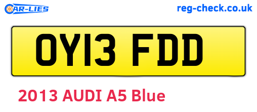 OY13FDD are the vehicle registration plates.