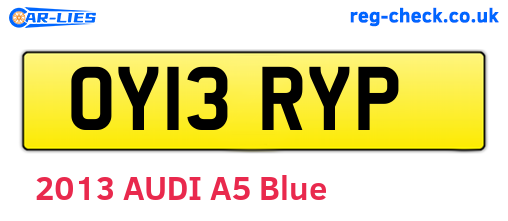OY13RYP are the vehicle registration plates.