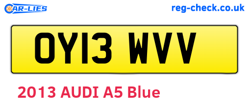 OY13WVV are the vehicle registration plates.