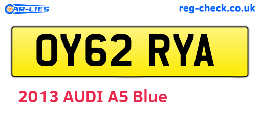 OY62RYA are the vehicle registration plates.
