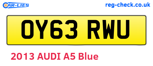 OY63RWU are the vehicle registration plates.