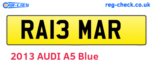 RA13MAR are the vehicle registration plates.