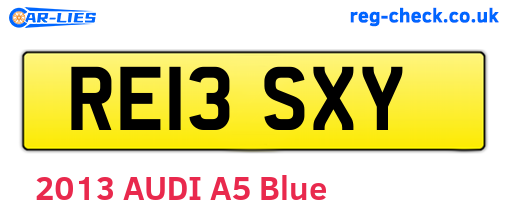 RE13SXY are the vehicle registration plates.