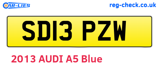 SD13PZW are the vehicle registration plates.