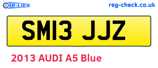 SM13JJZ are the vehicle registration plates.