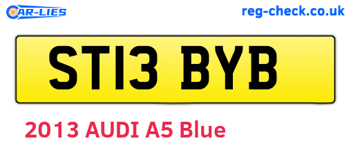 ST13BYB are the vehicle registration plates.