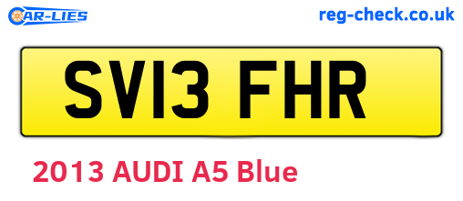 SV13FHR are the vehicle registration plates.