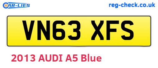 VN63XFS are the vehicle registration plates.