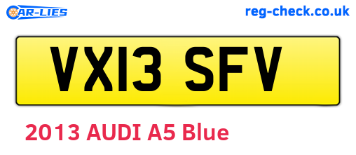 VX13SFV are the vehicle registration plates.