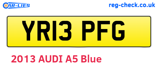 YR13PFG are the vehicle registration plates.