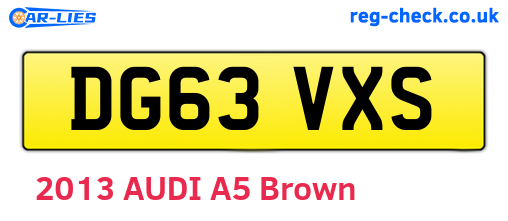 DG63VXS are the vehicle registration plates.