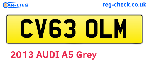 CV63OLM are the vehicle registration plates.
