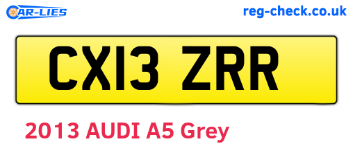 CX13ZRR are the vehicle registration plates.