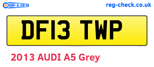 DF13TWP are the vehicle registration plates.