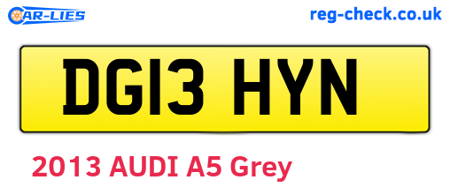 DG13HYN are the vehicle registration plates.