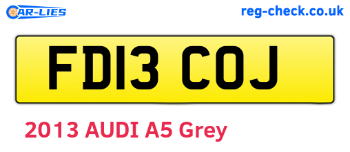FD13COJ are the vehicle registration plates.