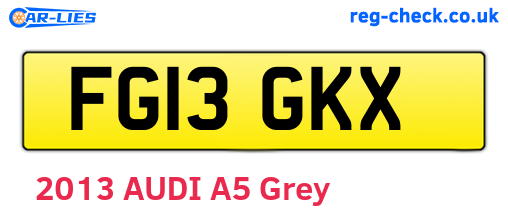 FG13GKX are the vehicle registration plates.