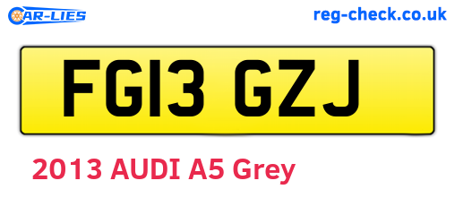 FG13GZJ are the vehicle registration plates.