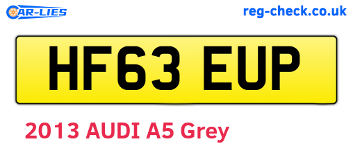 HF63EUP are the vehicle registration plates.