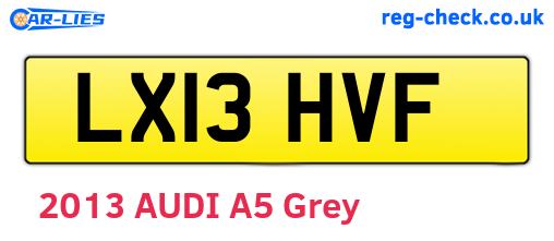 LX13HVF are the vehicle registration plates.