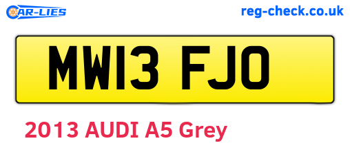 MW13FJO are the vehicle registration plates.