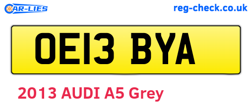 OE13BYA are the vehicle registration plates.