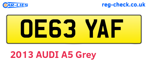 OE63YAF are the vehicle registration plates.