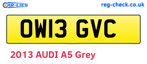 OW13GVC are the vehicle registration plates.