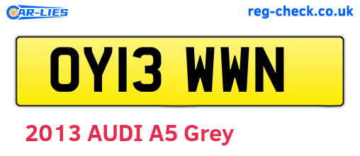 OY13WWN are the vehicle registration plates.