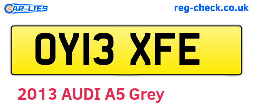 OY13XFE are the vehicle registration plates.
