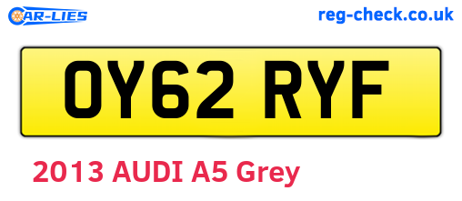 OY62RYF are the vehicle registration plates.