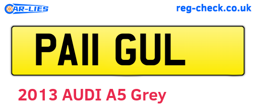 PA11GUL are the vehicle registration plates.