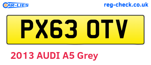 PX63OTV are the vehicle registration plates.
