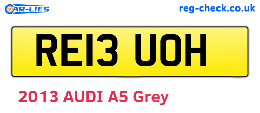 RE13UOH are the vehicle registration plates.