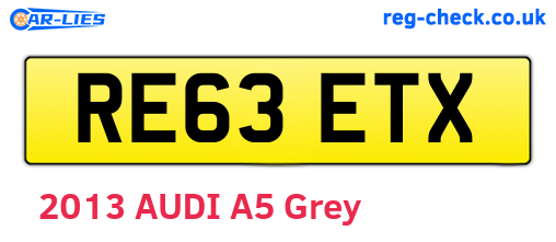 RE63ETX are the vehicle registration plates.
