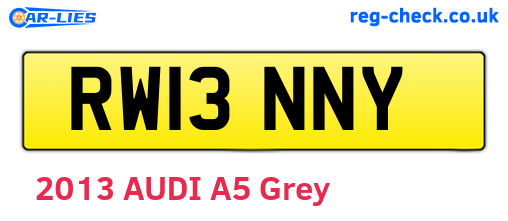 RW13NNY are the vehicle registration plates.