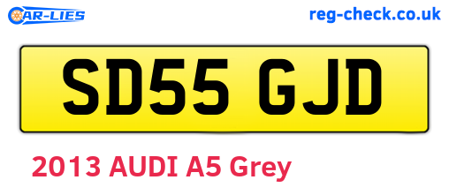 SD55GJD are the vehicle registration plates.