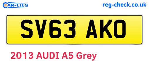 SV63AKO are the vehicle registration plates.