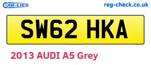 SW62HKA are the vehicle registration plates.