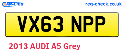 VX63NPP are the vehicle registration plates.