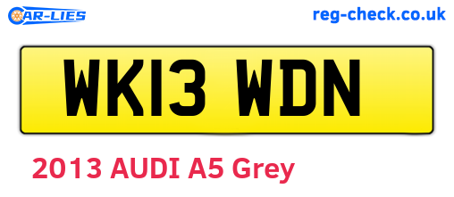 WK13WDN are the vehicle registration plates.