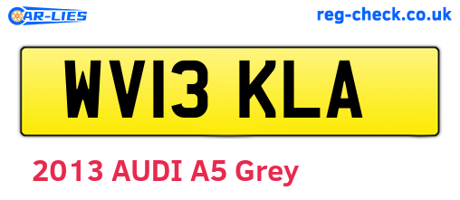 WV13KLA are the vehicle registration plates.