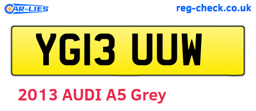 YG13UUW are the vehicle registration plates.