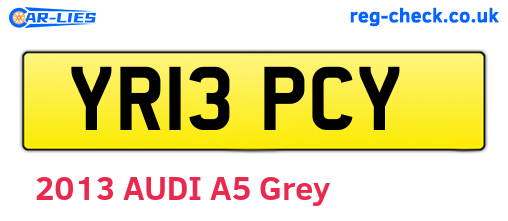 YR13PCY are the vehicle registration plates.
