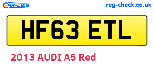 HF63ETL are the vehicle registration plates.