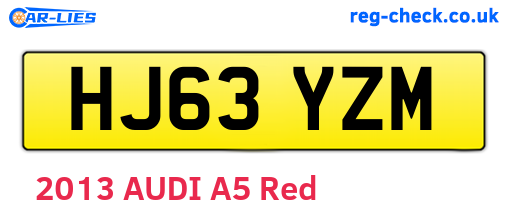 HJ63YZM are the vehicle registration plates.