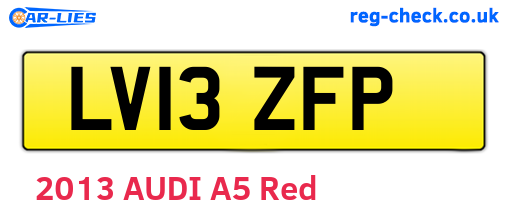 LV13ZFP are the vehicle registration plates.