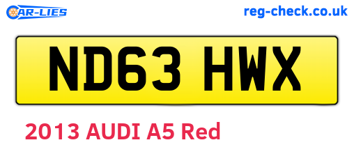 ND63HWX are the vehicle registration plates.